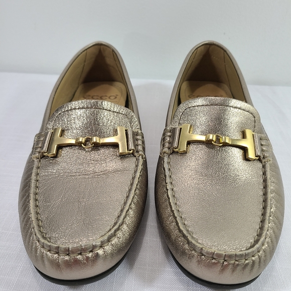 Ecco Gold Leather Loafers - Picture 5 of 7